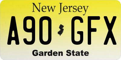 NJ license plate A90GFX