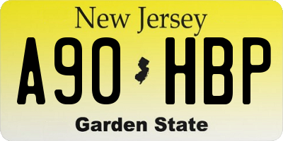 NJ license plate A90HBP