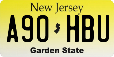 NJ license plate A90HBU