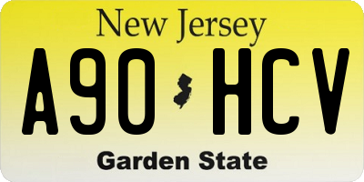NJ license plate A90HCV