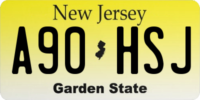 NJ license plate A90HSJ