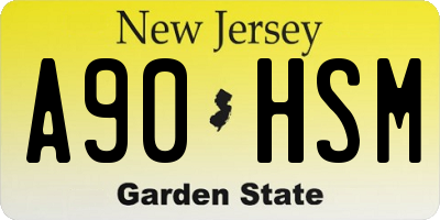 NJ license plate A90HSM