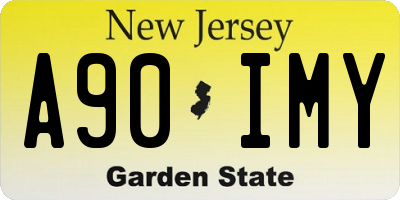 NJ license plate A90IMY