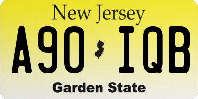 NJ license plate A90IQB