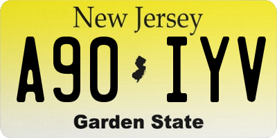 NJ license plate A90IYV
