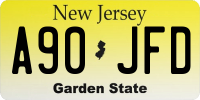 NJ license plate A90JFD
