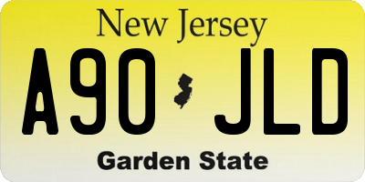 NJ license plate A90JLD