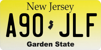 NJ license plate A90JLF