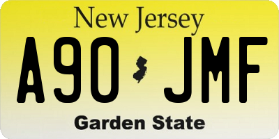NJ license plate A90JMF