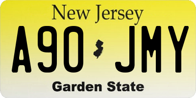 NJ license plate A90JMY
