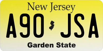 NJ license plate A90JSA