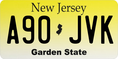 NJ license plate A90JVK