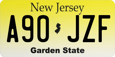 NJ license plate A90JZF