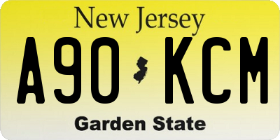 NJ license plate A90KCM