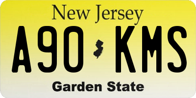 NJ license plate A90KMS