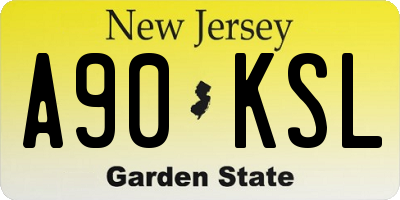 NJ license plate A90KSL