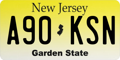 NJ license plate A90KSN