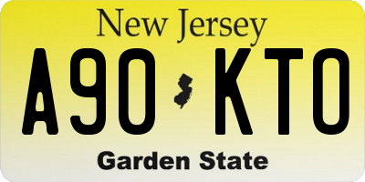 NJ license plate A90KTO