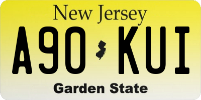 NJ license plate A90KUI
