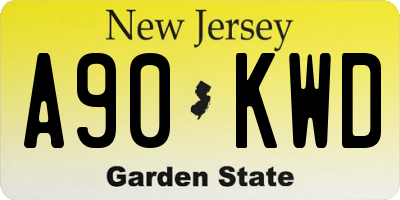 NJ license plate A90KWD