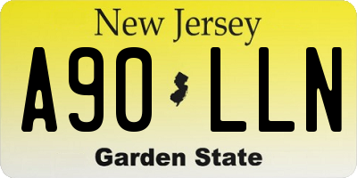 NJ license plate A90LLN