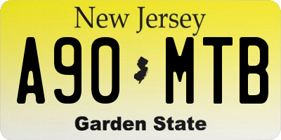 NJ license plate A90MTB