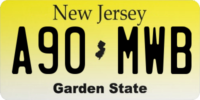NJ license plate A90MWB