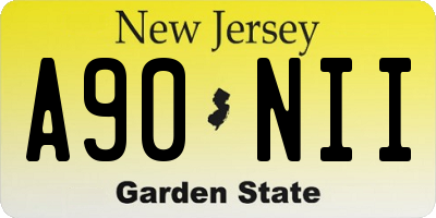 NJ license plate A90NII