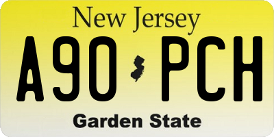 NJ license plate A90PCH
