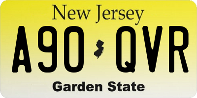 NJ license plate A90QVR