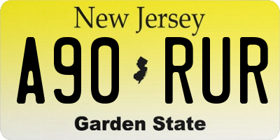 NJ license plate A90RUR