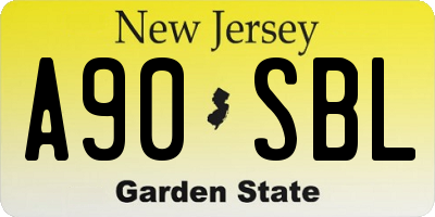 NJ license plate A90SBL