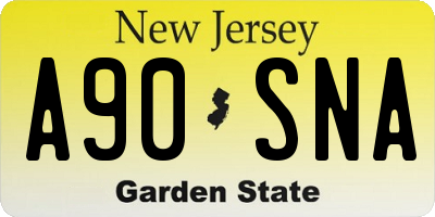 NJ license plate A90SNA