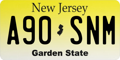 NJ license plate A90SNM