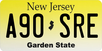 NJ license plate A90SRE