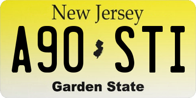 NJ license plate A90STI