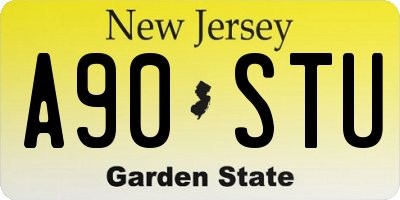 NJ license plate A90STU