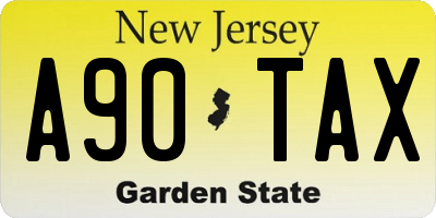 NJ license plate A90TAX