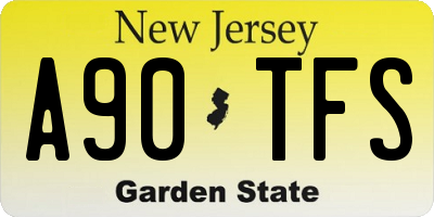 NJ license plate A90TFS