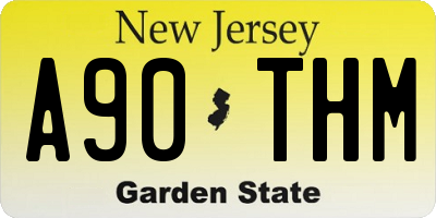 NJ license plate A90THM