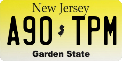 NJ license plate A90TPM