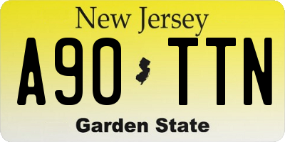 NJ license plate A90TTN