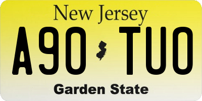 NJ license plate A90TUO