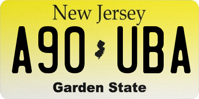 NJ license plate A90UBA