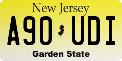 NJ license plate A90UDI