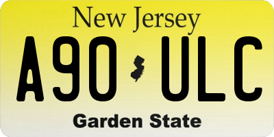 NJ license plate A90ULC
