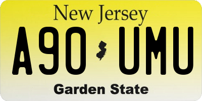 NJ license plate A90UMU