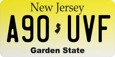 NJ license plate A90UVF