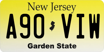 NJ license plate A90VIW