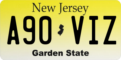 NJ license plate A90VIZ